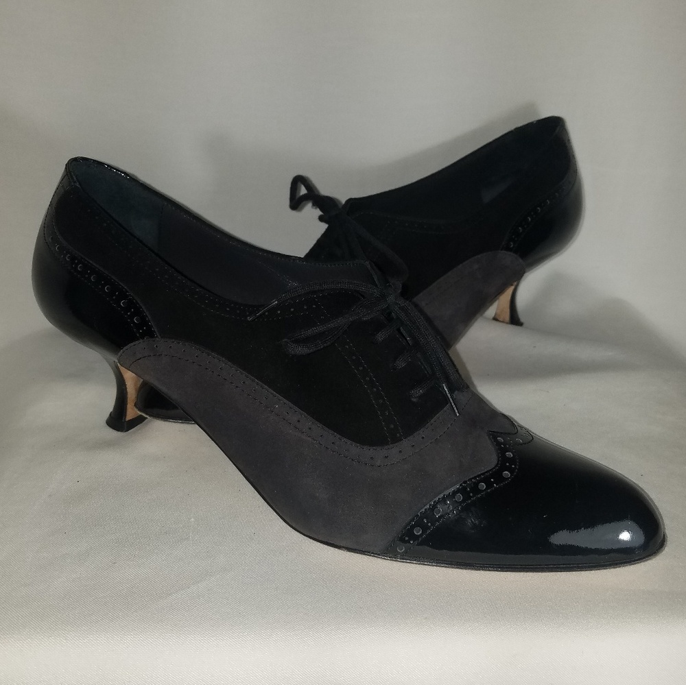 Manolo Blahnik Black Patent Leather Oxford